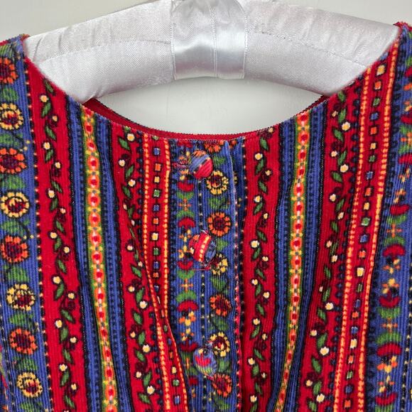 Vintage Red and Blue Striped Kids Dress - Picture 6 of 8